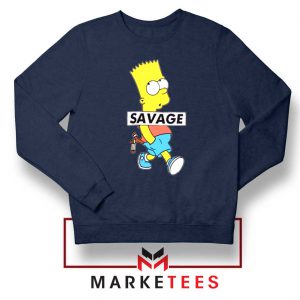 Bart Simpson Savage Navy Blue Sweatshirt