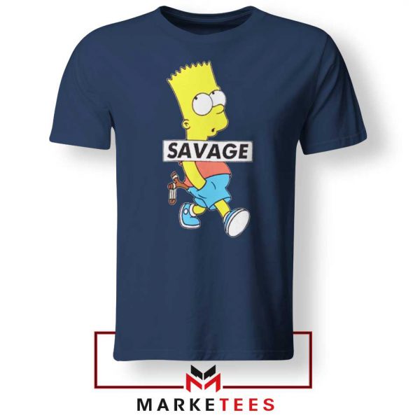 Bart Simpson Savage Navy Blue Tee Shirt