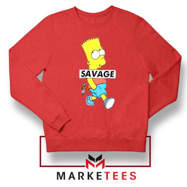Bart Simpson Savage Red Sweatshirt