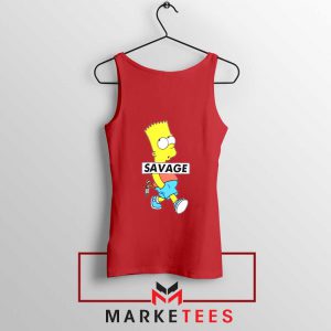 Bart Simpson Savage Red Tank Top