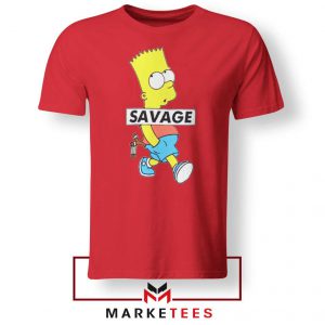 Bart Simpson Savage Red Tee Shirt