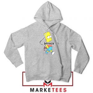 Bart Simpson Savage Sport Grey Hoodie