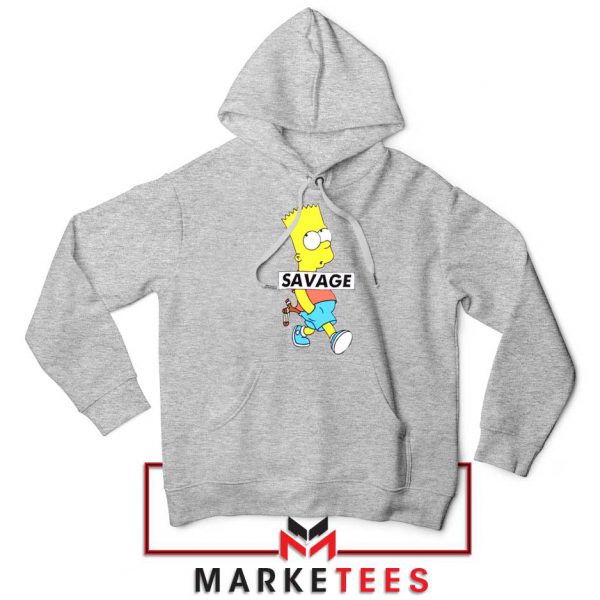 Bart Simpson Savage Sport Grey Hoodie