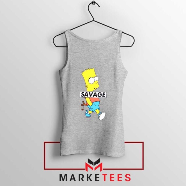 Bart Simpson Savage Tank Top American Cartoon Tops S-3XL