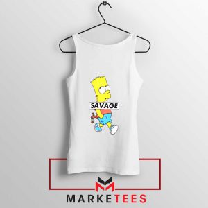 Bart Simpson Savage White Tank Top