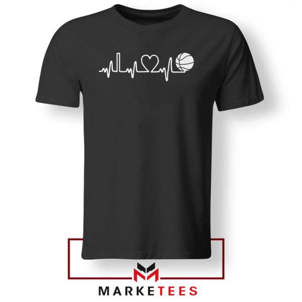 Basketball Heartbeat Graphic Tee Shirt