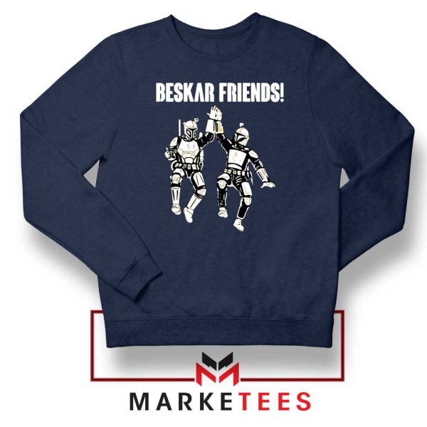 Beskar Friends The Mandalorian Navy Blue Sweatshirt