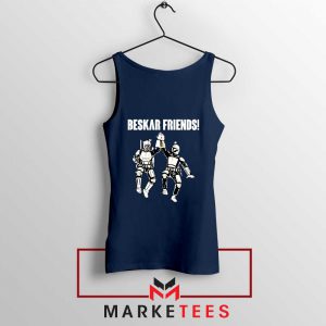 Beskar Friends The Mandalorian Navy Blue Tank Top