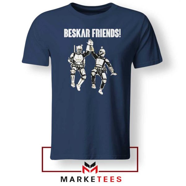Beskar Friends The Mandalorian Navy Blue Tee Shirt
