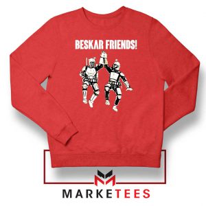 Beskar Friends The Mandalorian Red Sweatshirt
