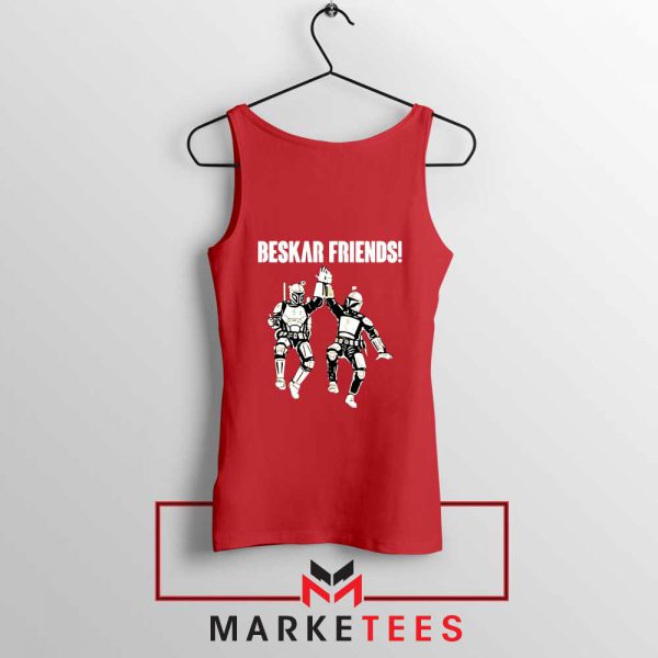 Beskar Friends The Mandalorian Red Tank Top