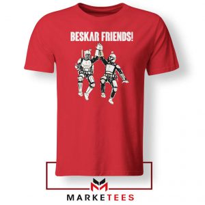 Beskar Friends The Mandalorian Red Tee Shirt