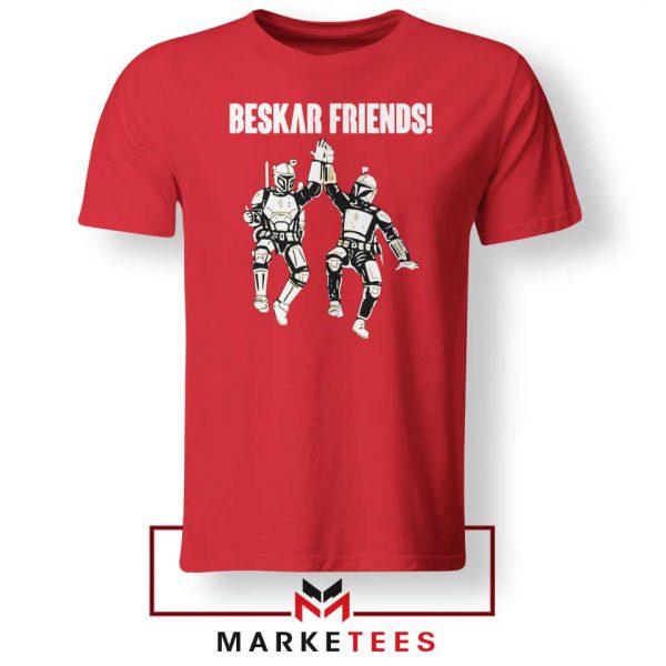 Beskar Friends The Mandalorian Red Tee Shirt