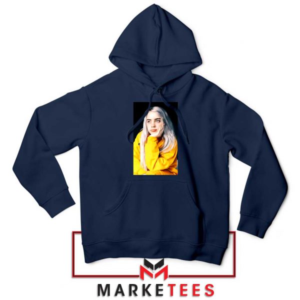 Billie Eilish 90s Vintage Navy Blue Hoodie