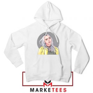 Billie Eilish Art Design White Hoodie