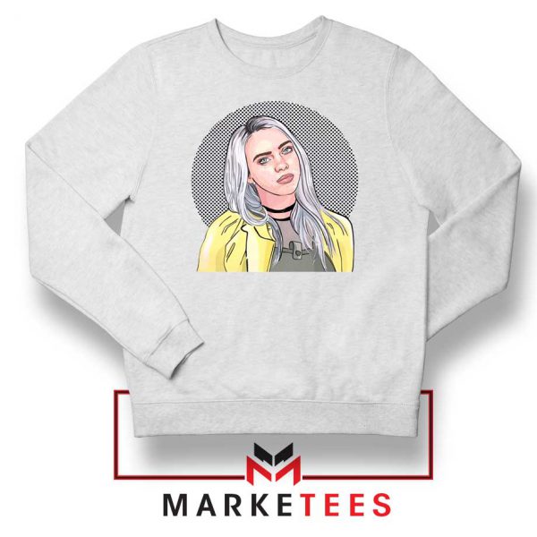 Billie Eilish Art Design White Sweatshirt