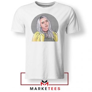 Billie Eilish Art Design White Tee Shirt