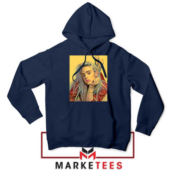 Billie Eilish Artist Music Navy Blue Hoodie