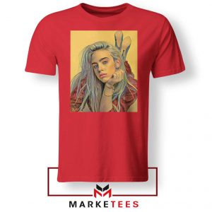 Billie Eilish Artist Music Red Tee Shirt