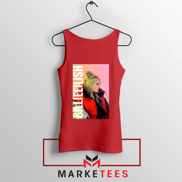 Billie Eilish Artist Poster Red Tank Top