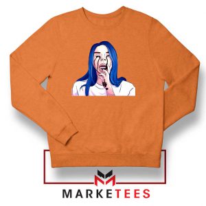 Billie Eilish Crying Orange Sweater