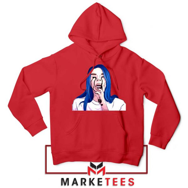 Billie Eilish Crying Red Hoodie