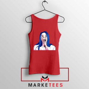 Billie Eilish Crying Red Tank Top