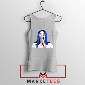 Billie Eilish Crying Sport Grey Tank Top