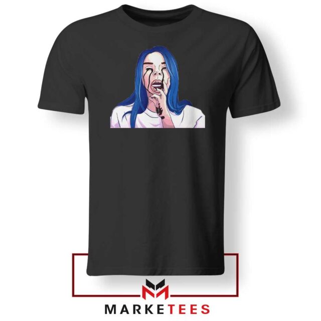 1 Billie Eilish Crying Tee Shirt New American Hip Hop