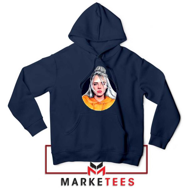 Billie Eilish Hip Hop Singer Navy Blue Hoodie