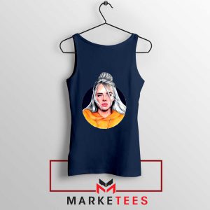 Billie Eilish Hip Hop Singer Navy Blue Tank Top