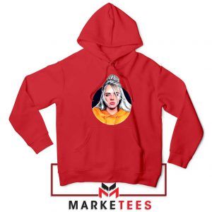 Billie Eilish Hip Hop Singer Red Hoodie