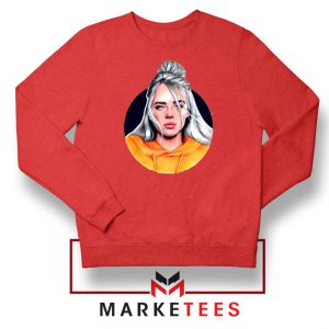 Billie Eilish Hip Hop Singer Red Sweater