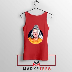 Billie Eilish Hip Hop Singer Red Tank Top