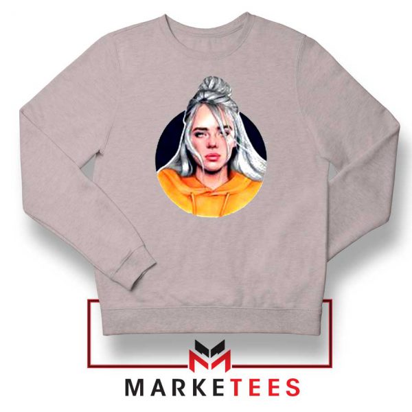 Billie Eilish Hip Hop Singer Sport Grey Sweater