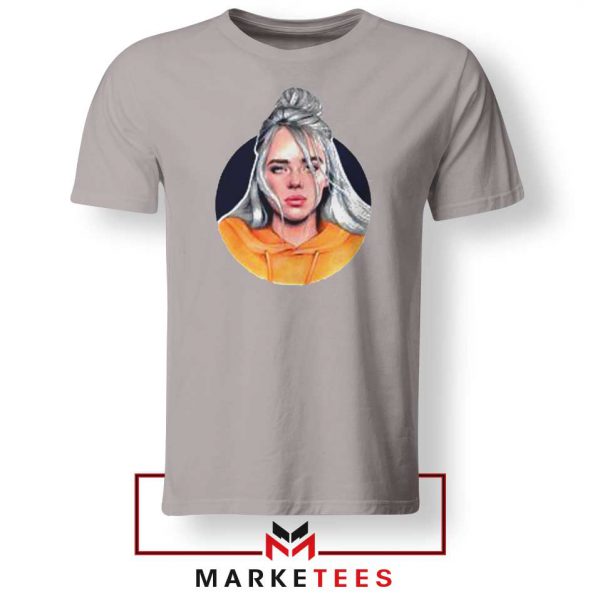 Billie Eilish Hip Hop Singer Sport Grey Tee Shirt