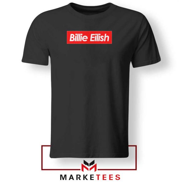 Billie Eilish Parody Supreme Black Tee Shirt