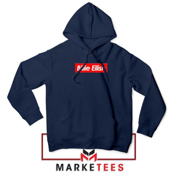 Billie Eilish Parody Supreme Navy Blue Hoodie