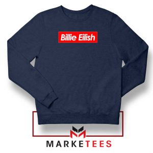 Billie Eilish Parody Supreme Navy Blue Sweater