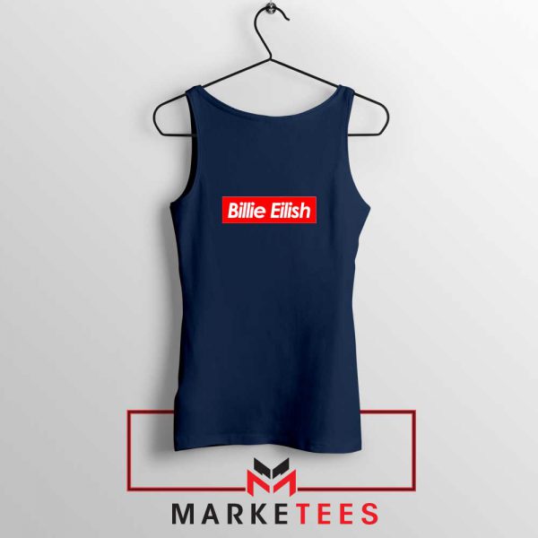 Billie Eilish Parody Supreme Navy Blue Tank Top