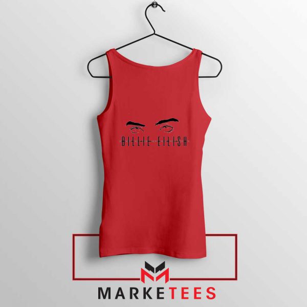 Billie Eilish Women Singer Red Tank Top