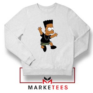 Black Bart Simpson Cartoon White Sweatshirt