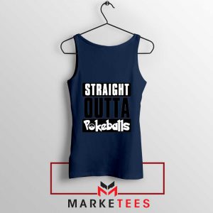 Buy Straight Outta Pokeballs Navy Blue Tank Top