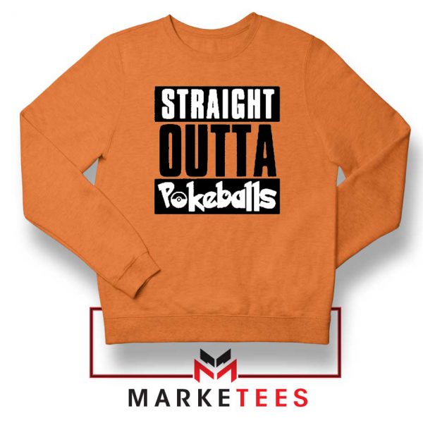 Buy Straight Outta Pokeballs Orange Sweater