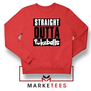 Buy Straight Outta Pokeballs Red Sweater