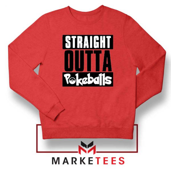 Buy Straight Outta Pokeballs Red Sweater
