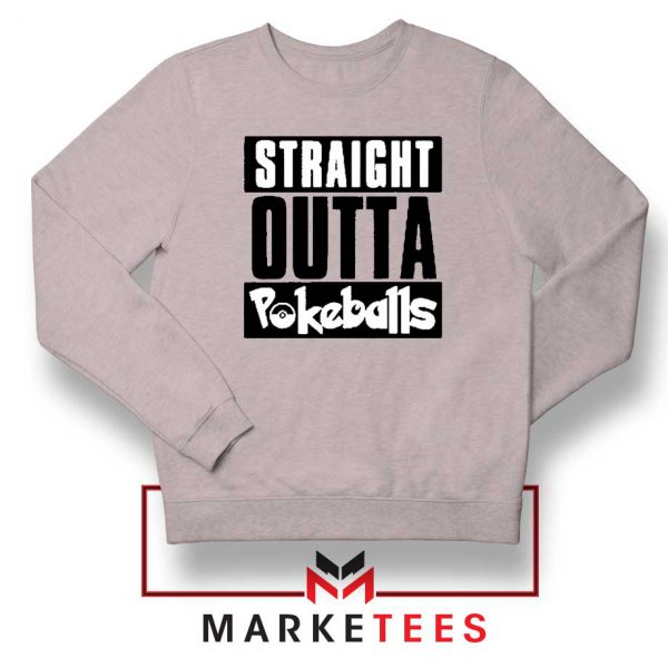 Buy Straight Outta Pokeballs Sport Grey Sweater