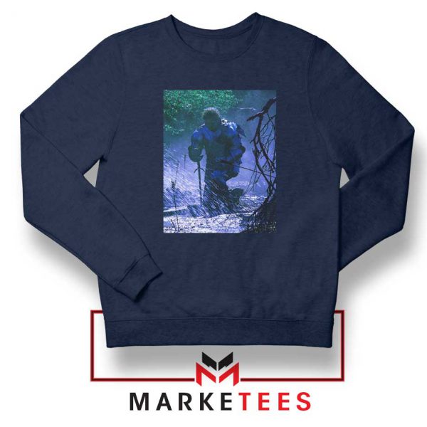 Circles Kneeling Post Malone Navy Sweatshirt