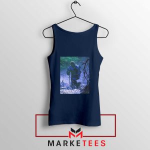 Circles Kneeling Post Malone Navy Tank Top