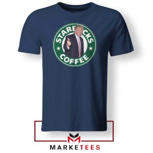 Donald Trump Starbucks Parody Navy Tshirt